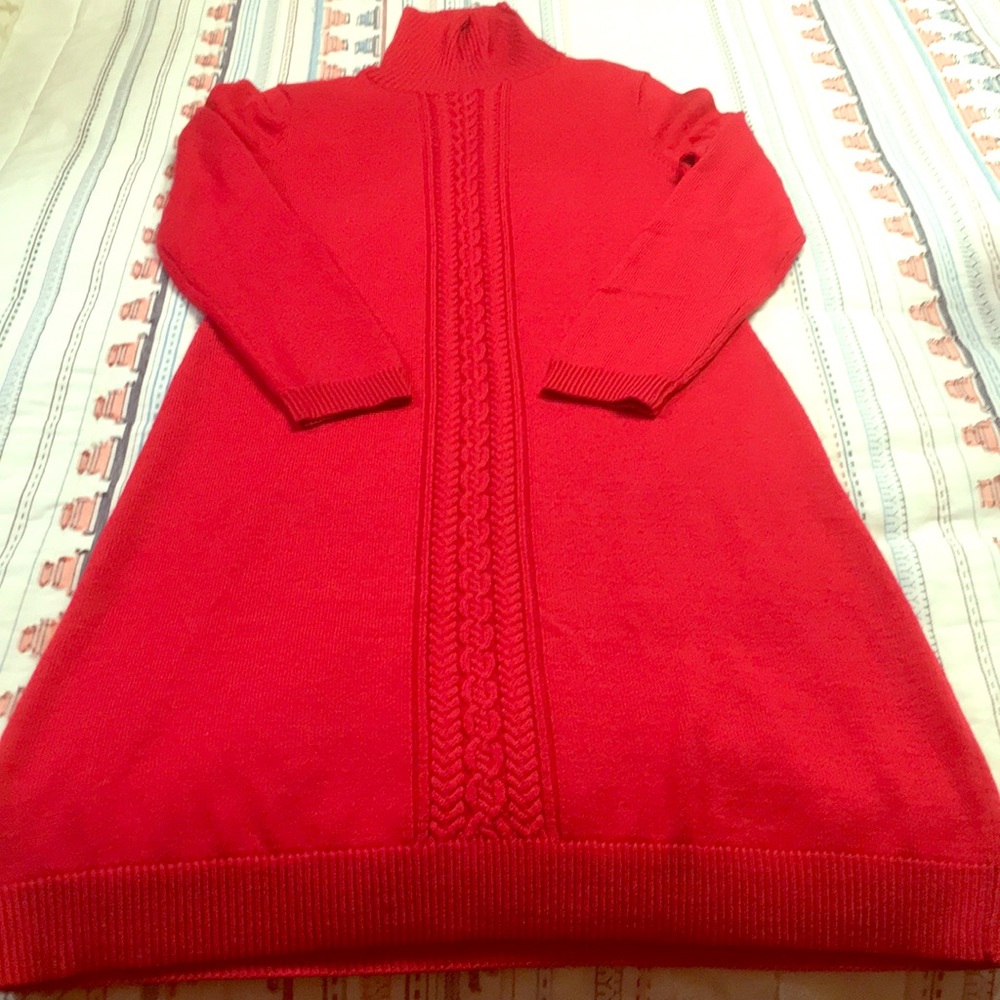 Lands End merino wool sweater dress M